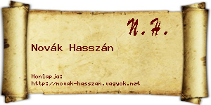 Novák Hasszán névjegykártya